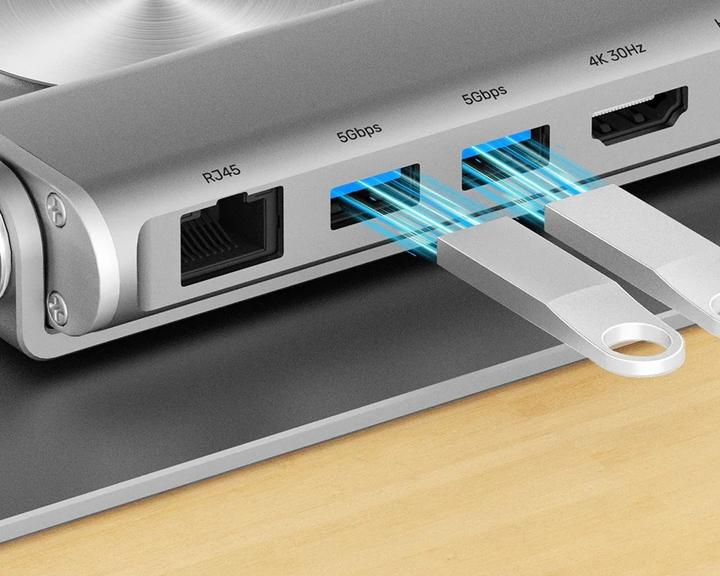 Immagine prodotto Unitek PODSTAWKA POD LAPTOP + HUB USB-C HDMI 1.4 4K PD 100W (USB-C, 1 Porti)