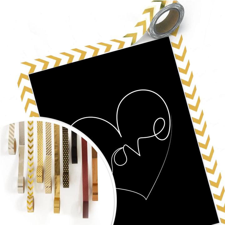 Actual product image Trenddeko Hariri - Love Lines - Black & White (24 x 30 cm)