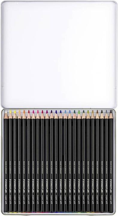 Image du produit Staedtler Stylo couleur très doux 149C, boîte métallique de 24 pièces, triée (12 couleurs, 24 x)