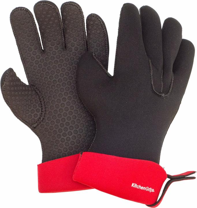 Immagine prodotto Cuisipro Guanti da cucina taglia S, 5 dita, nero rosso (Gomma/Neoprene)