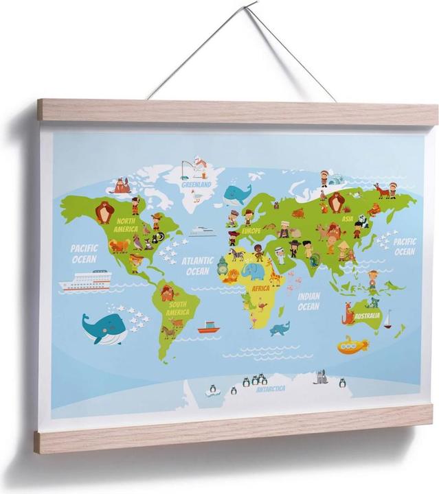 Immagine prodotto Trenddeko Mappa del mondo divertente per bambini (30 x 24 cm)