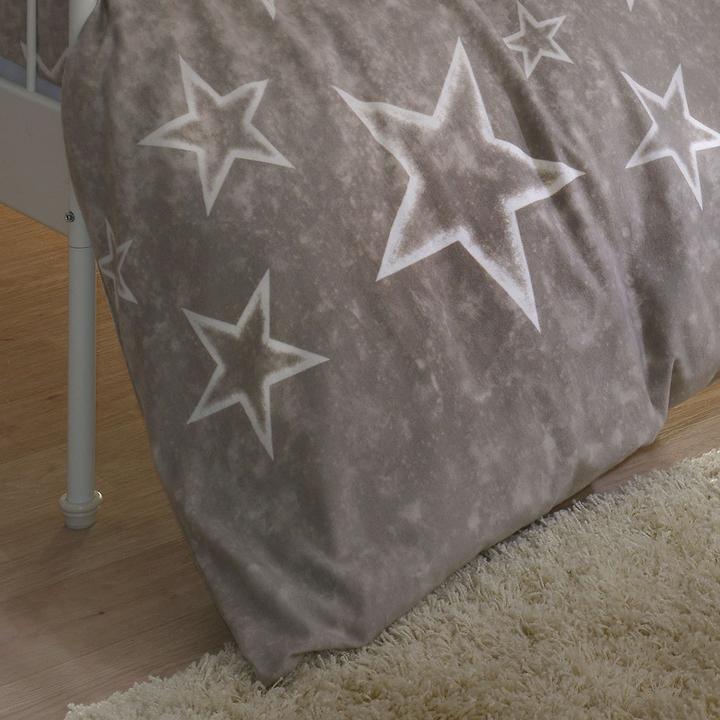 Produktbild BettwarenShop Sterne taupe (Bettwäsche Set, 155 x 220 cm, 80 x 80 cm)