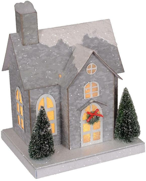 Produktbild GuGus LED XMAS Haus aus Karton mit 1 LED Farbe: Grau Grösse: 16x20x25cm Warm weisses Licht
