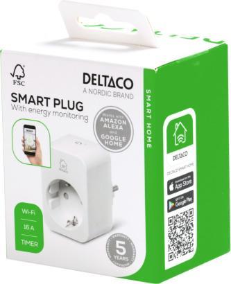 Actual product image Deltaco Smart Home indoor socket outlet with consumption monitor