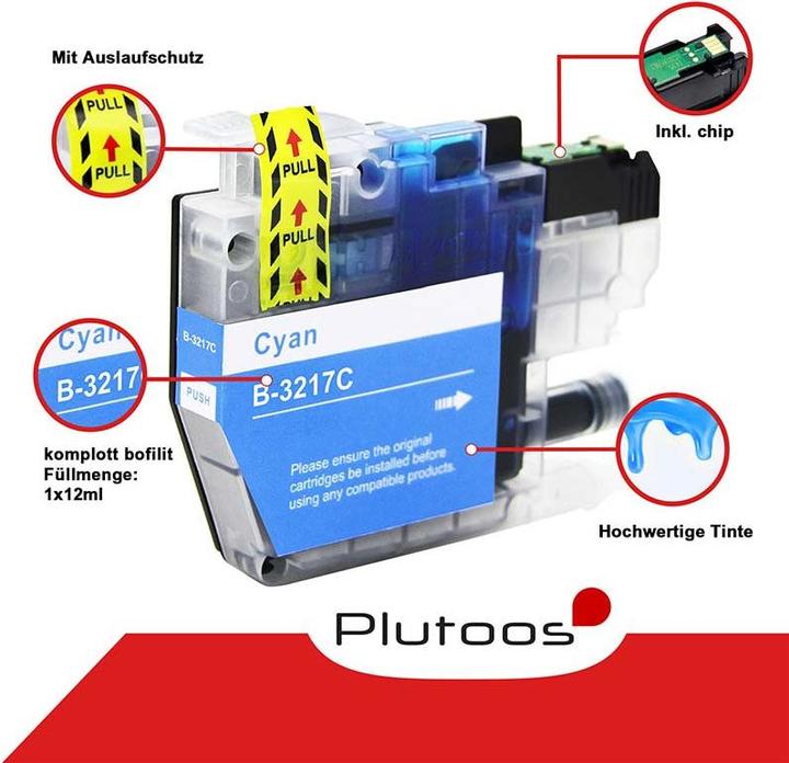 Actual product image Plutoos Brother LC-3217 cartridges XXL compatible, set of 4 colours