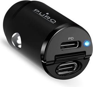Immagine prodotto Puro Mini caricatore rapido da auto - Ładowarka samochodowa 2 x USB-C Power Delivery 30 W (czarny)