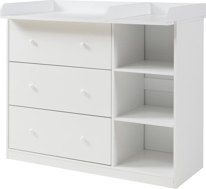 Produktbild En.Casa Wickelkommode Beldinupp mit Wickelauflage 93x110x55 cm Weiss
