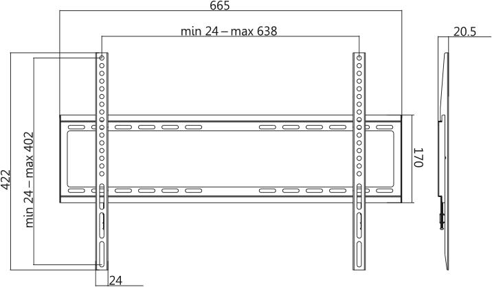 Actual product image LogiLink TV Wall Mount (Wall, 70", 35 kg)