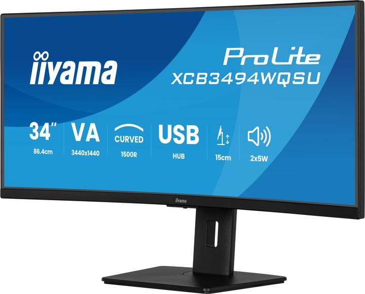 Produktbild iiyama 86,7cm (34") XCB3494WQSU-B1 21:9 2xHDMI+DP+2xUSB (3440 x 1440 Pixel, 34")
