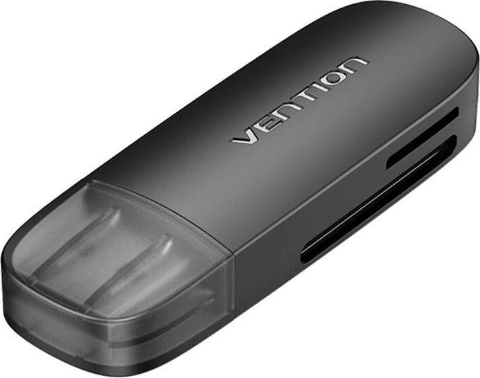 Vention 2-in-1 USB 2.0 A (SD TF) Memory Card Reader CLEB0 (black) (USB 2.0)