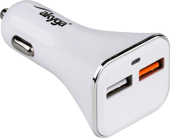 Akyga AK-CH-08 Quick Charge car charger 2x USB 3A white 12V