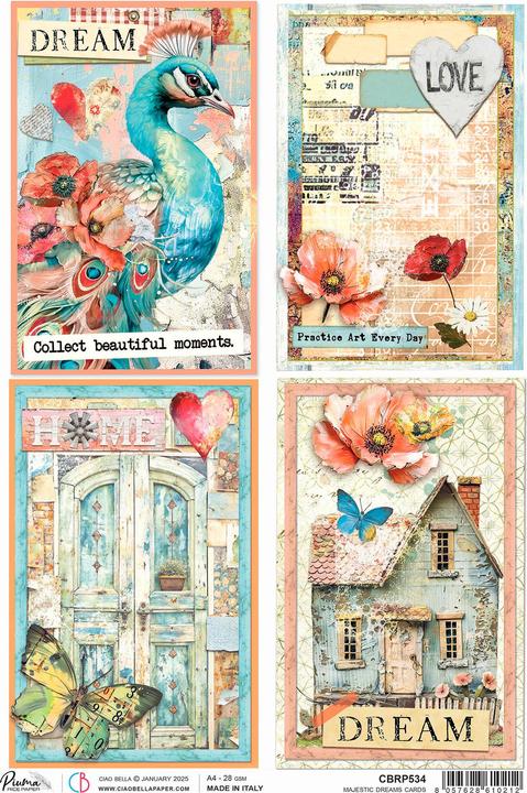 Actual product image Ciao Bella Motiv-Strohseide "Majestic Dreams Cards", DIN A4