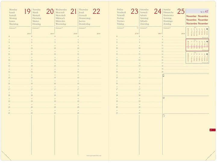Immagine prodotto Agenda Minis. Prest. Seta 2025 286578Q 1W/2S turchese ML 16x24cm (16 x 24 cm, Inglese)