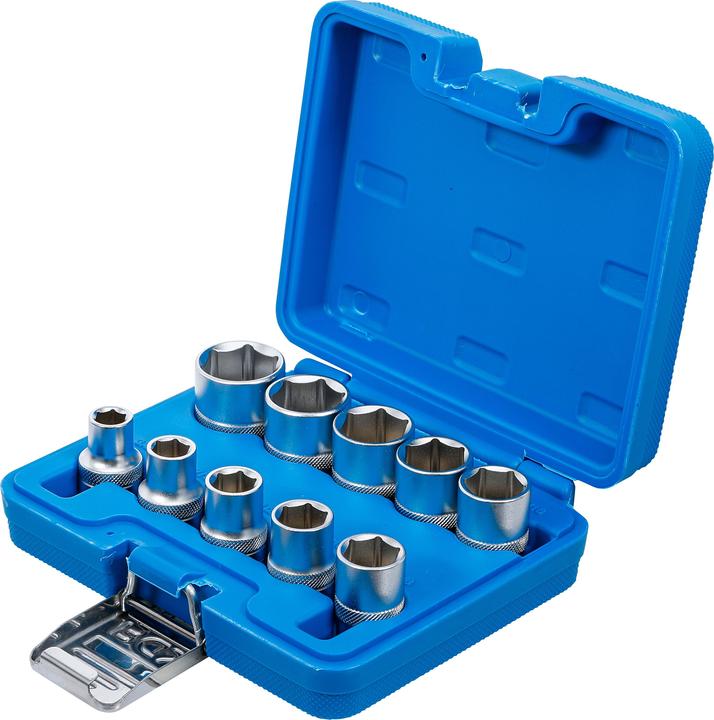 Actual product image BGS Socket Set, Hexagon 12.5 mm (1/2") Drive Inch Sizes 10 pcs.