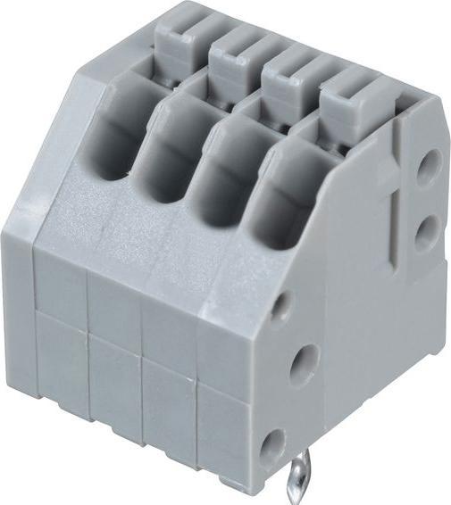 Actual product image Wago Wire-to-board terminal block, push-through mounting, 2.5mm pitch, 45 °, spring-loaded terminal, 4