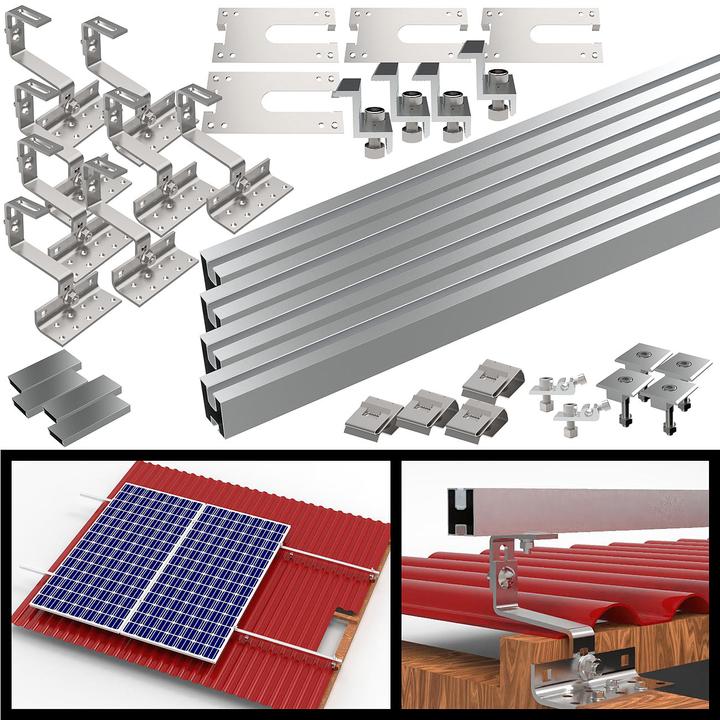 Actual product image Revolt 102-piece roof mounting set for 6 solar modules