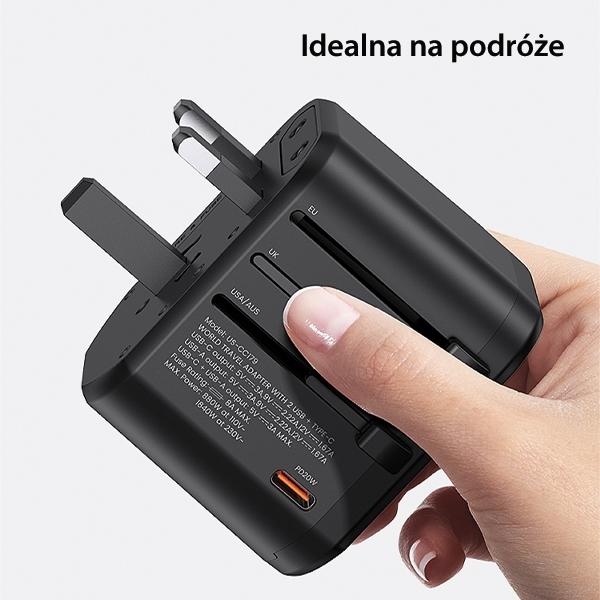 Actual product image Usams T59 Travel Charger with 20W Dual USB-A + Type-C