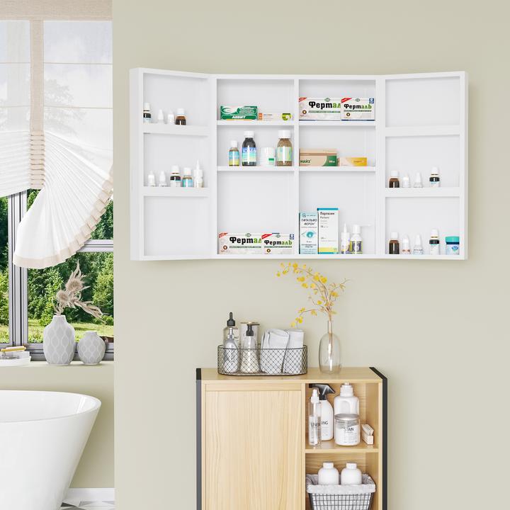 Image du produit Kleankin Armoire à pharmacie avec 2 portes et serrure (55 x 18 x 60 cm)