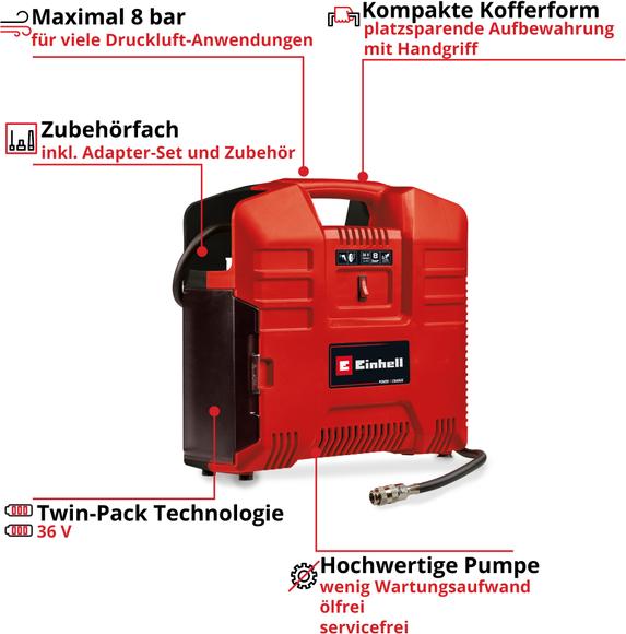 Actual product image Einhell 4020440 Compressor 8 bar (8 bar, 0 l)