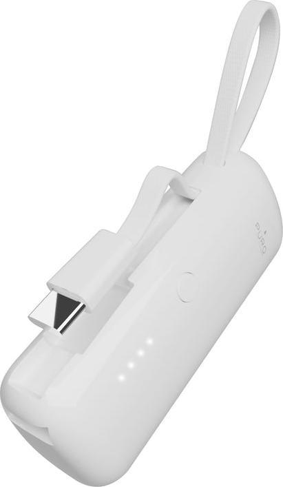 Actual product image SBS Puro Powerbank 5000mAh with integrated USB-C cable, white (5000 mAh)