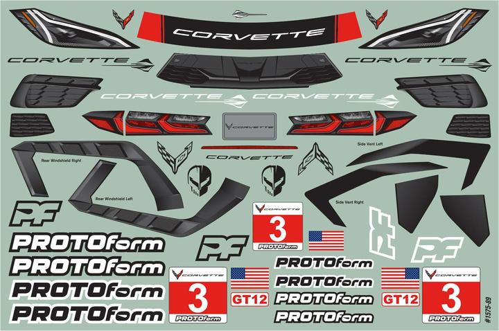Actual product image Proline Body Chevrolet Corvette C8 unpainted, 1:12