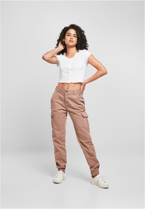 Produktbild Urban Classics Ladies Cropped Button Up Rib Tee (XL)