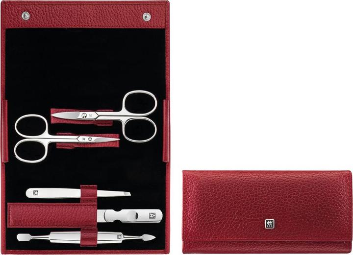 Zwilling Druckknopfetui, 5-tlg | Leder | Rot (97438-003-0)
