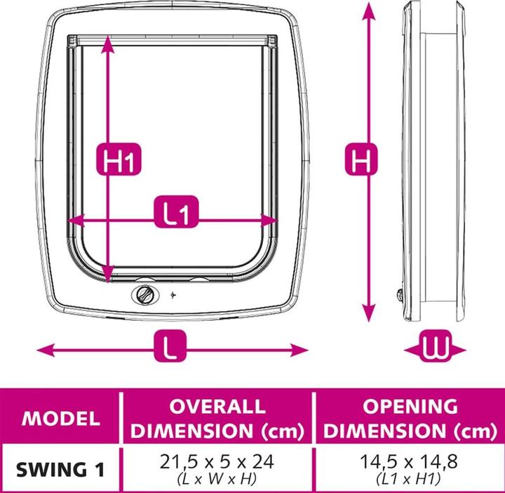 Image du produit Ferplast Cat door Swing 1SB 2-way white (Chatière manuelle)