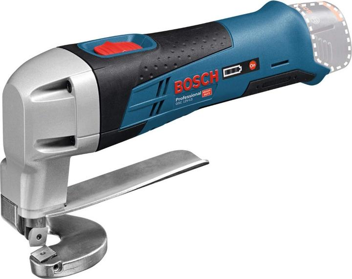 without battery, In the box, GSC 12V-13 Sheet metal shears cardboard box Solo, Bosch Professional cordless tin snips GSC 12V-13|1/2