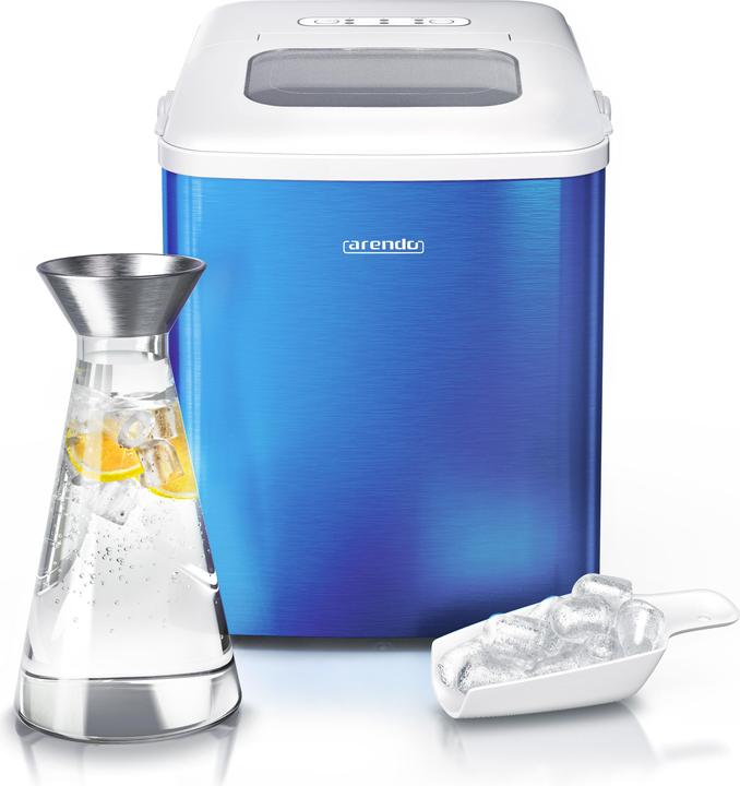 Arendo Ice cube maker, 120W with 1.5 litre container, ice cube maker, 9 ice cubes in 9 minutes, blue