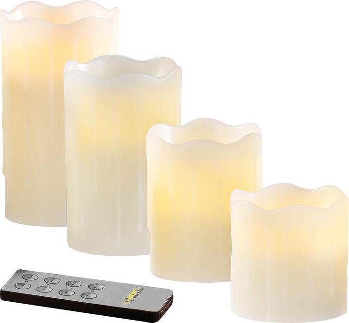 Actual product image Britesta 4 flickering LED real wax candles with graduated height, white (4 x)