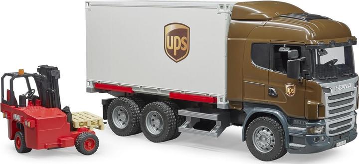 Actual product image Bruder Scania R-Series UPS Logistics Trucks
