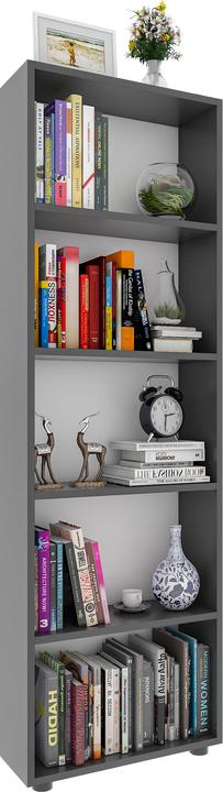 Actual product image VCM Wood Storage Stand Shelf Bookcase Decorative Books Stand Shelf Bulas 5 Compartments (56 x 20 x 169 cm)