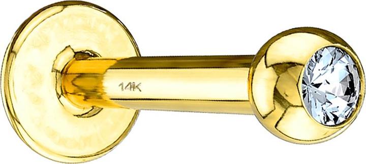 Produktbild Star Piercing Micro Labret 14k gold mit Kugel und Kristall silber (14k Gold, ohne Messing)