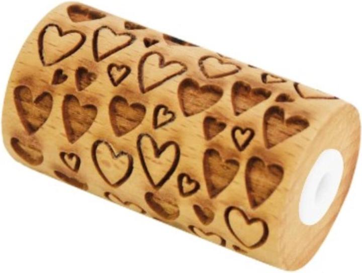 Actual product image ScrapCooking Wooden dough roller embossed, heart