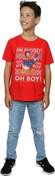 Actual product image Disney Boys Donald Duck Christmas Fair Isle T-Shirt (140, 146)