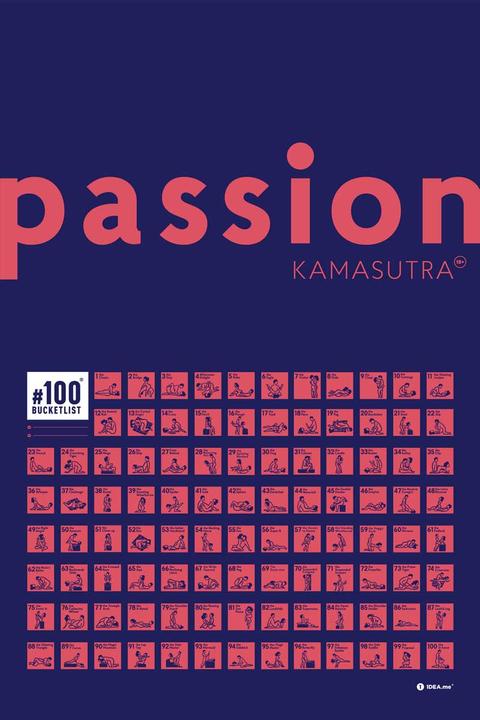 Actual product image 1dea.me Kamasutra 100 Bucketlist - Rubbelposter / Scratch Map (60 x 40 cm)