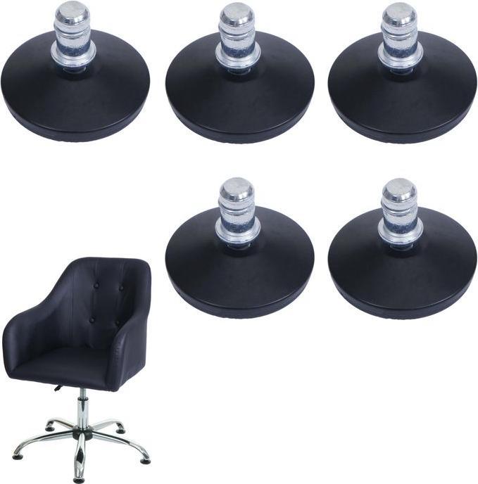 Mendler 5er-Set Bodengleiter HWC-K73 statt Rollen - fester Stand für Bürostuhl/Esszimmerstuhl, Fussgleiter