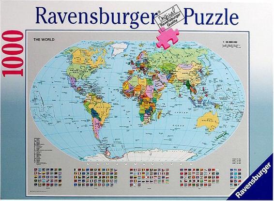 Actual product image Ravensburger Political world map 1000pcs. (1000 pieces)
