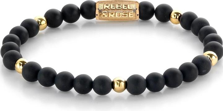 Immagine prodotto Rebel & Rose Bracciale Nero opaco Madonna RR-60078-G-M Unisex (17.50 cm, Agata, Pietra preziosa)