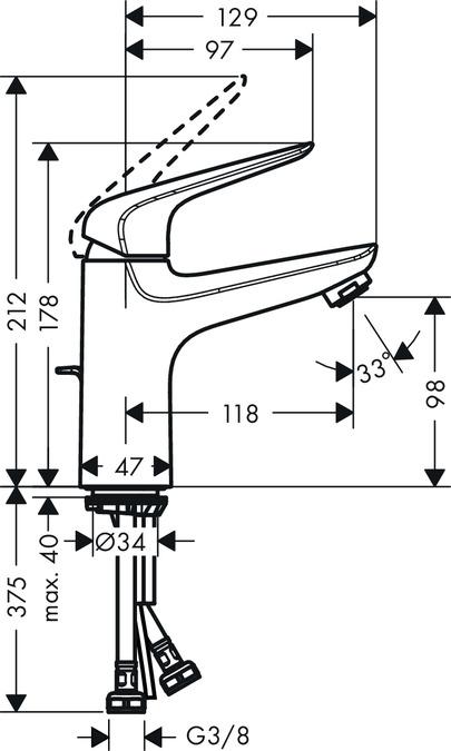 Actual product image hansgrohe Single lever washbasin mixer NOVUS 100