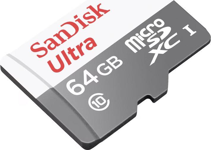Actual product image SanDisk microSDXC Memory Card Ultra with Adapter, 64Gb, Class 10