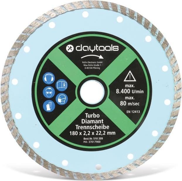Daytools Diamant-Trennscheibe mit Turborand, 180 mm