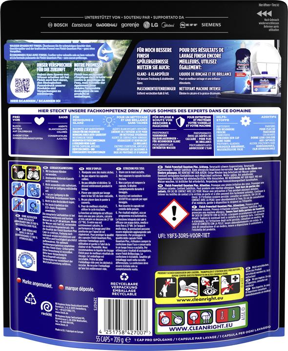 Immagine prodotto Finish Quantum Plus compresse per lavastoviglie (Compresse, 55 x)