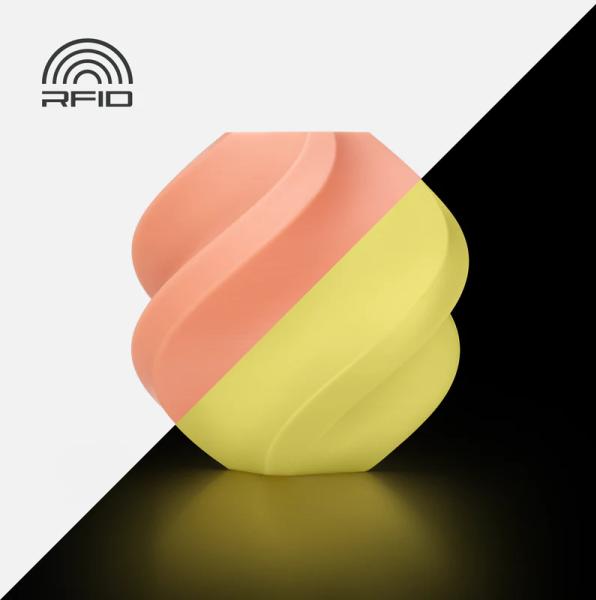 Actual product image Bambu Lab PLA Glow - Orange - 1.75mm (PLA, 1.75 mm, Orange)