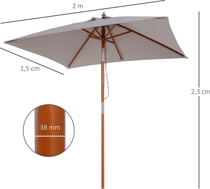 Immagine prodotto Outsunny Ombrellone pieghevole (1.50 m)
