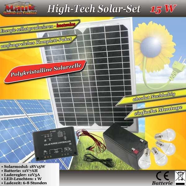 Image du produit IHP Mauk High-Tech Solar-Set 15 W mit Klickschaltern (15 W)