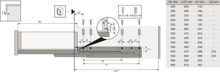 Actual product image Hettich QUADRO 30 V6 Silent System full-extension runners