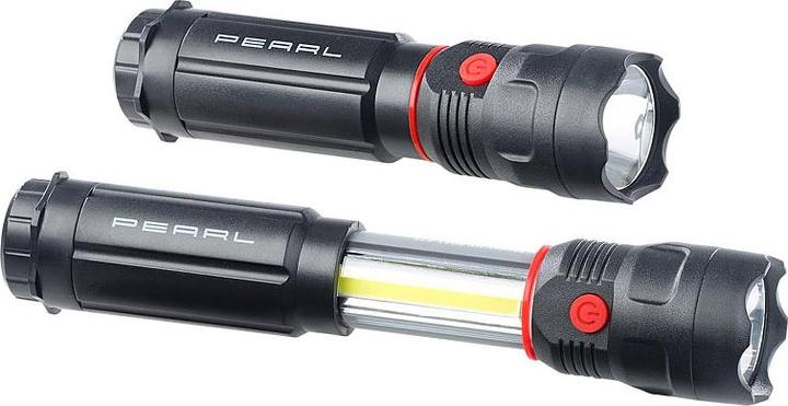 Produktbild Pearl 2in1-LED-Taschenlampe mit Arbeitsleuchte