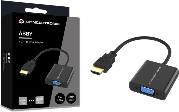Produktbild Conceptronic Adapter HDMI -> VGA 1080P 60Hz 0.25m sw (HDMI, 25 cm)